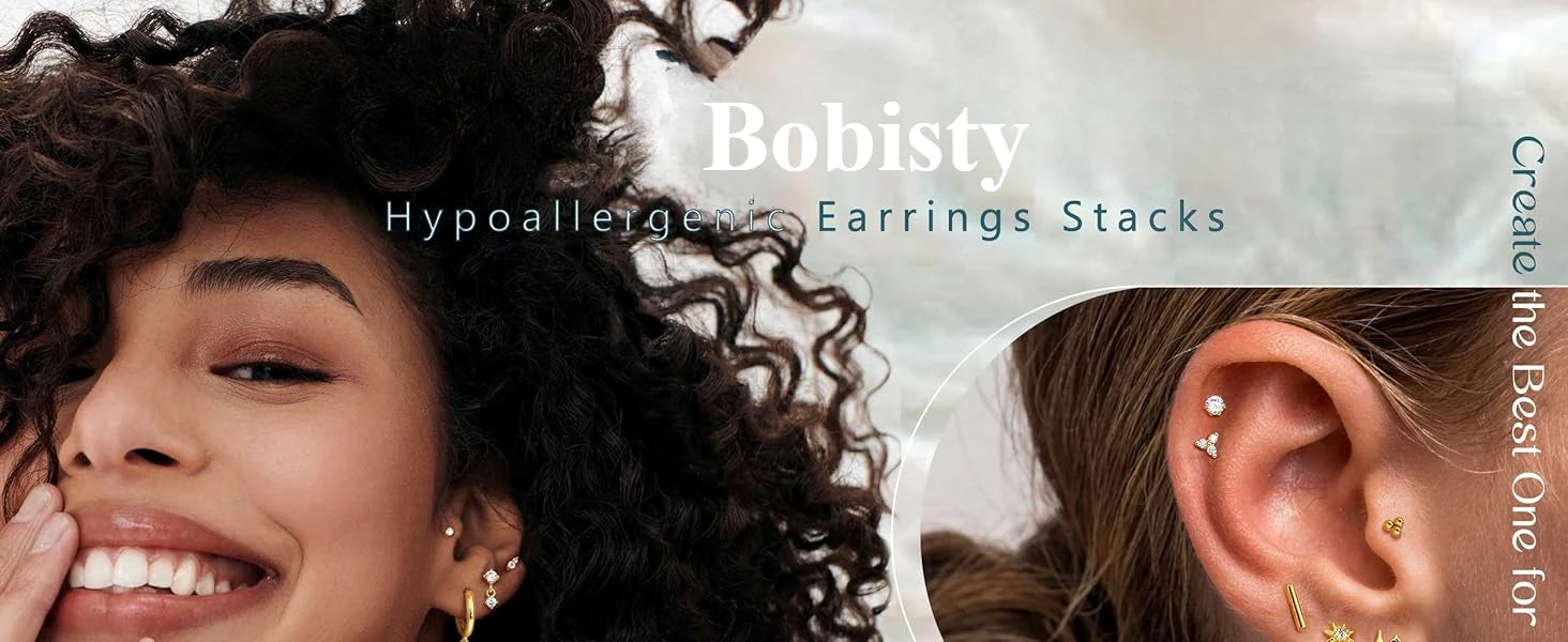Bobisty Stud Hoop Earrings