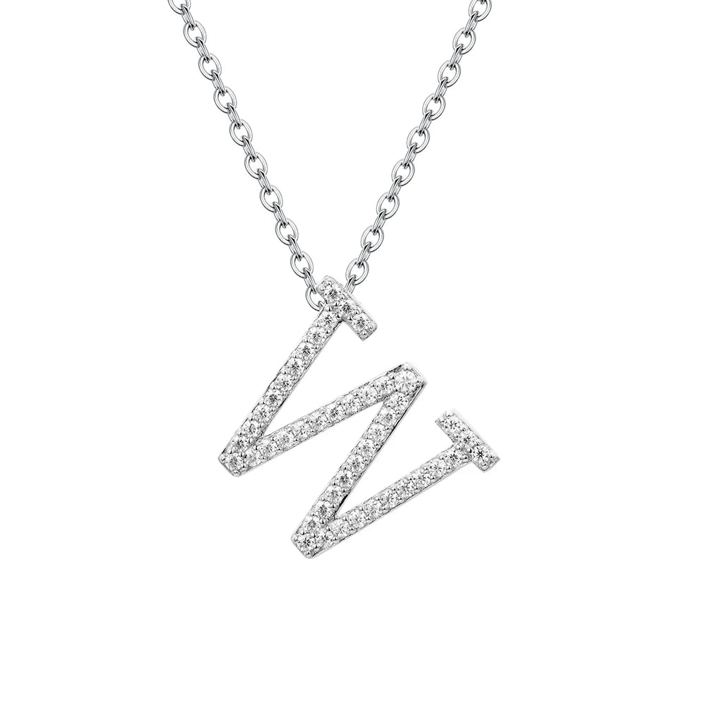 VVS1 D Moissanite Letters Pendant Necklace for Women