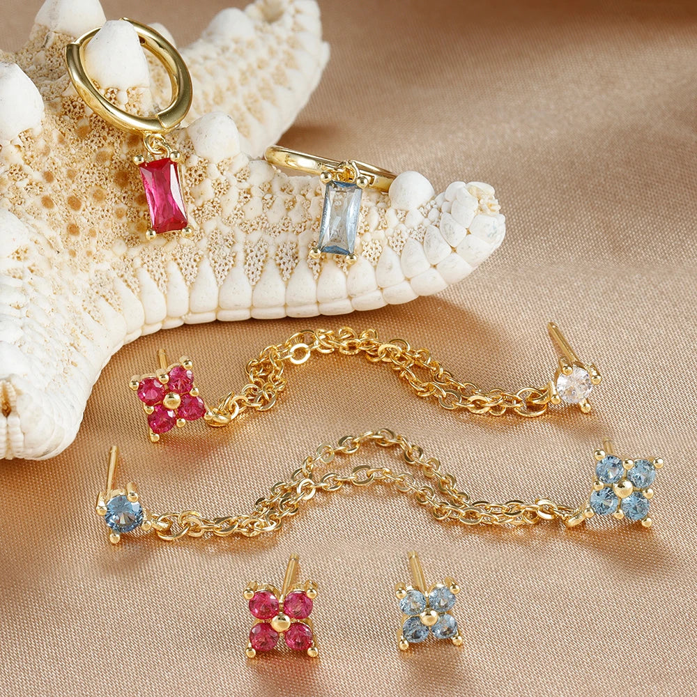 Zodiac Birthstone Earrings Set for Everyday Celestial Style