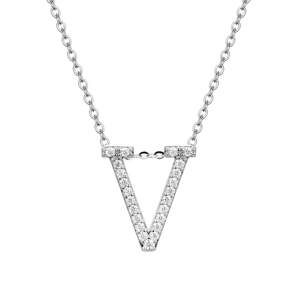 VVS1 D Moissanite Letters Pendant Necklace for Women