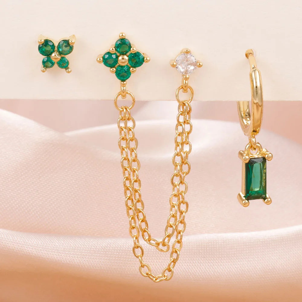 Zodiac Birthstone Earrings Set for Everyday Celestial Style