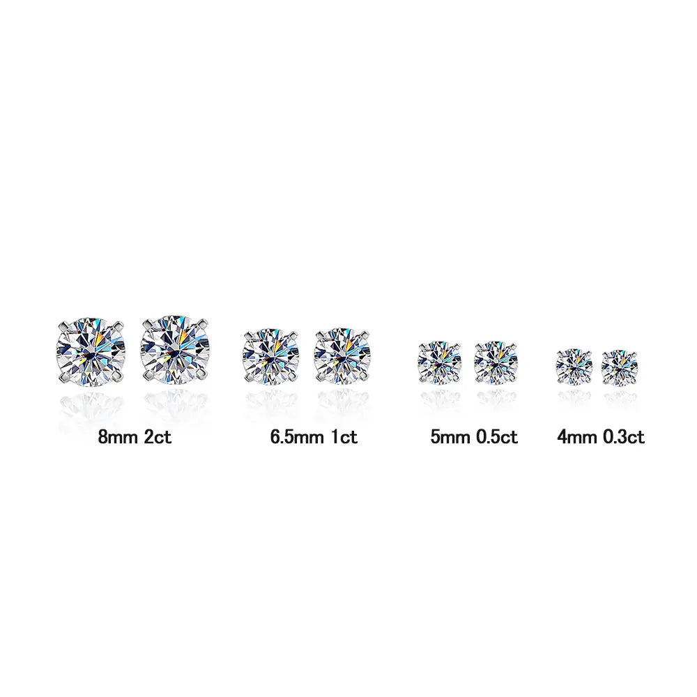 925 Sterling Silver Moissanite Stud Earring for Women