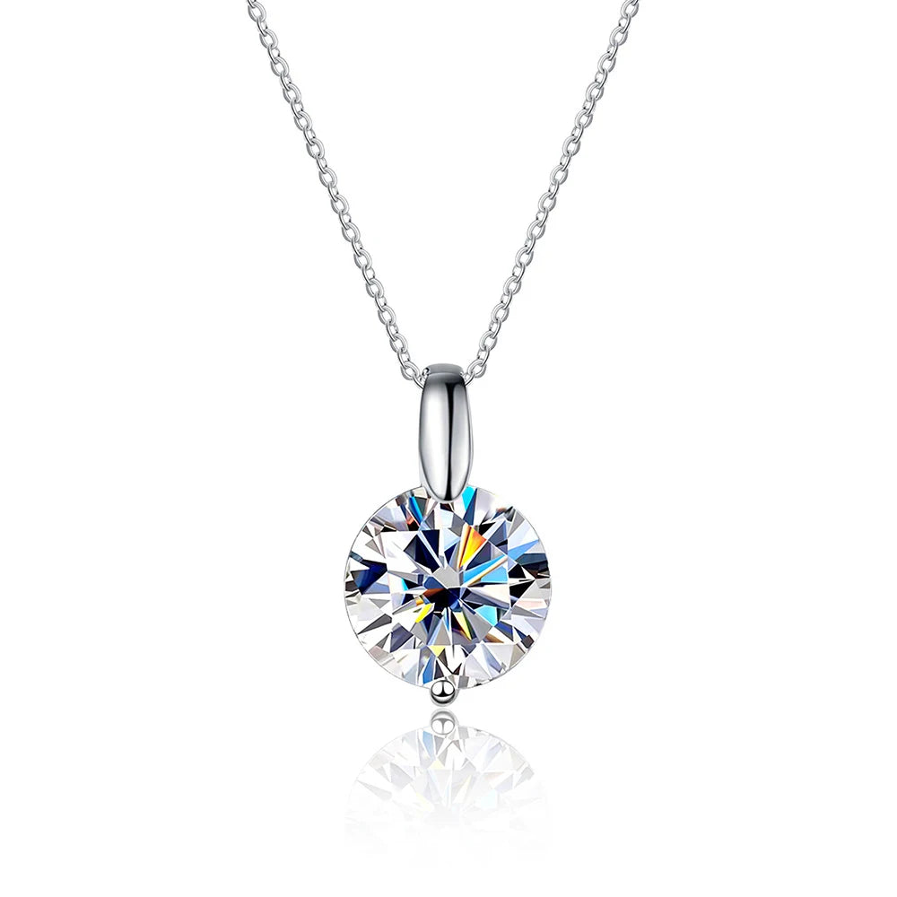 VVS1 D Round Cut Moissanite Pendant Necklace for Women