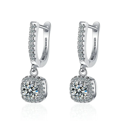2ct moissanite huggie hoop earring, sparkling luxury diamond-alternative jewelry
