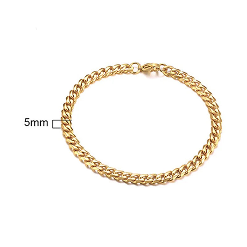Chain bangle bracelet, minimalist modern link jewelry for everyday wear