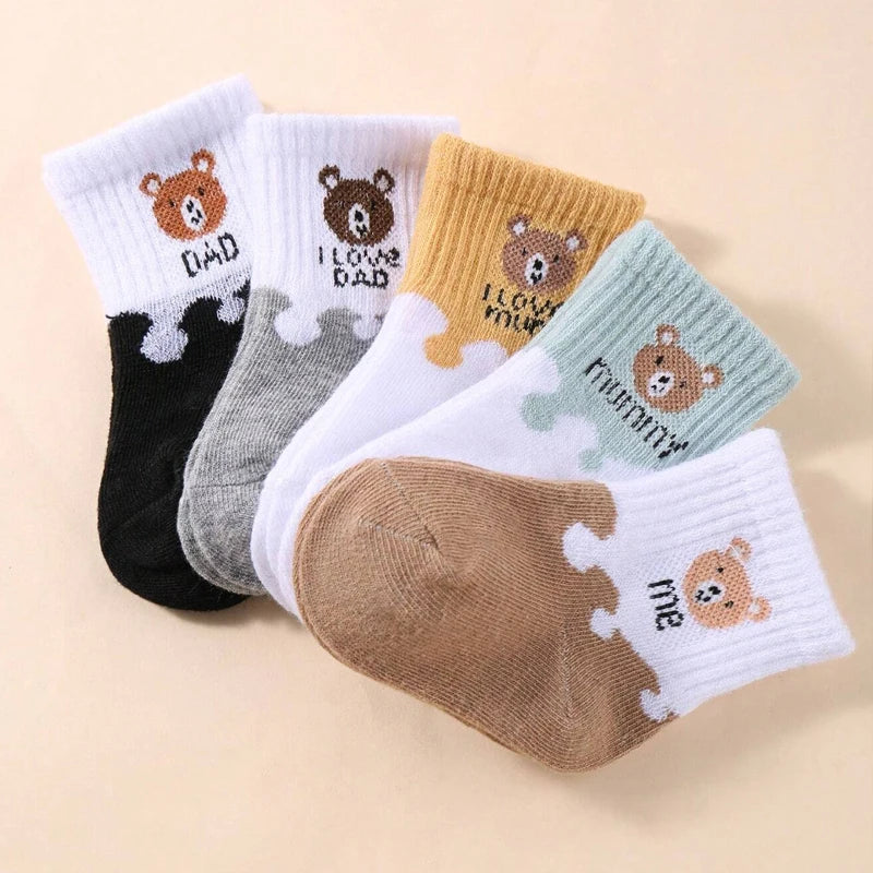 5 Pairs Baby Ankle Socks for Boys & Girls