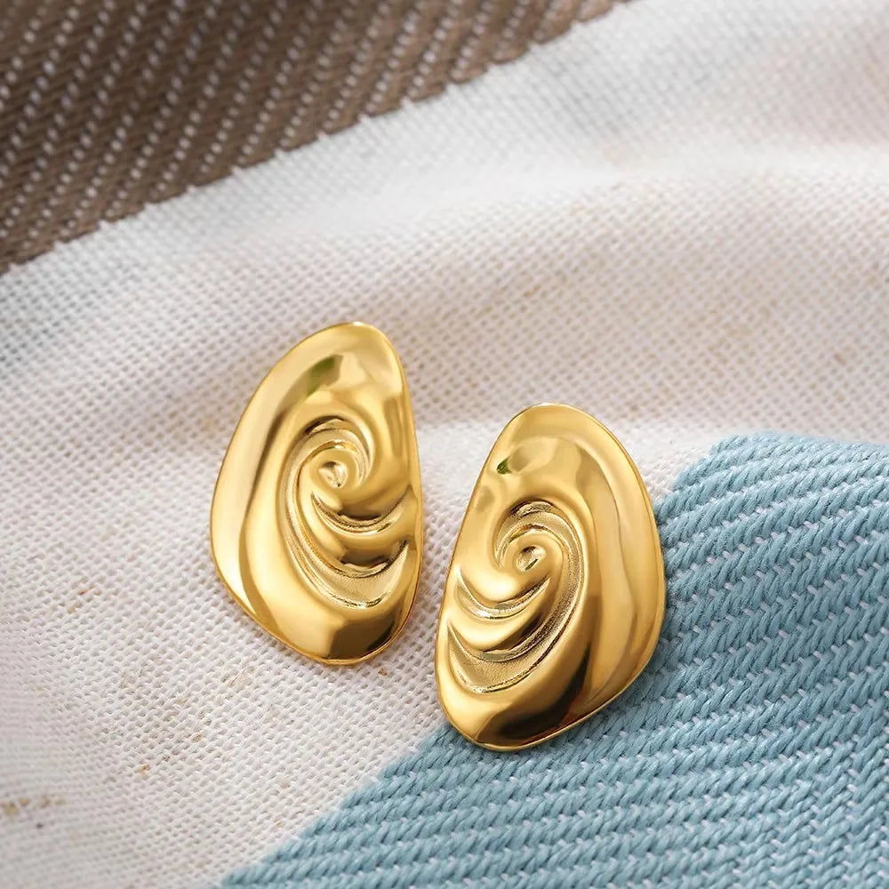 Three-Layer Textured Knot Earrings for Women