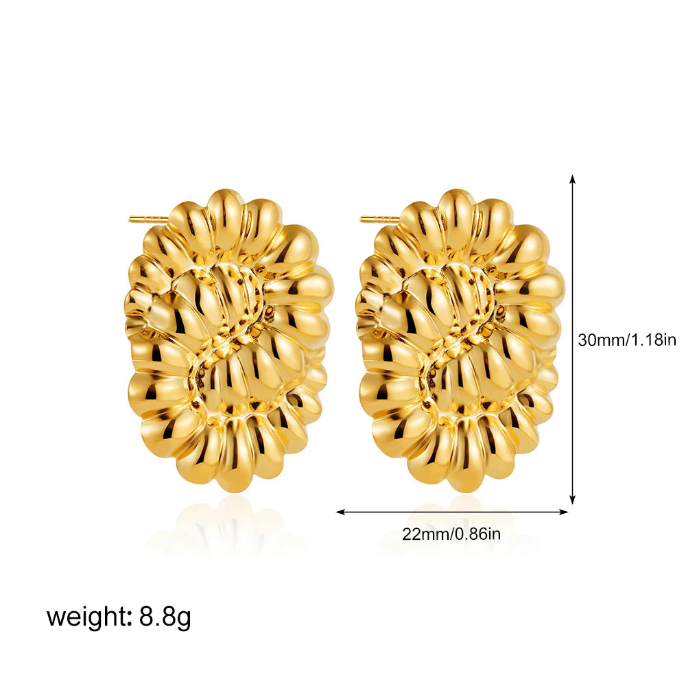 Three-Layer Textured Knot Earrings for Women