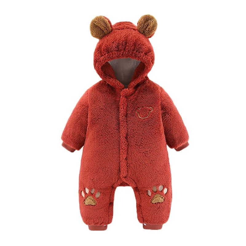 Winter Hooded Baby Romper with Cute Ears