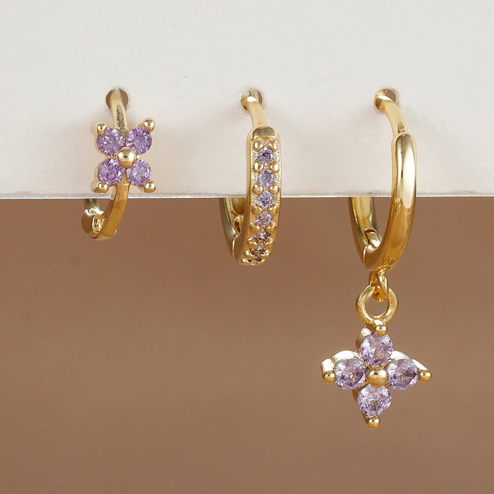 3PCS Flower Drop and Dangle Earring