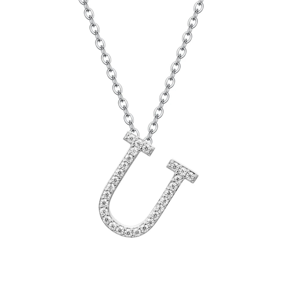 VVS1 D Moissanite Letters Pendant Necklace for Women