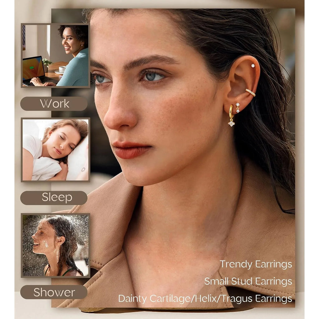 Bobisty Stud Hoop Earrings