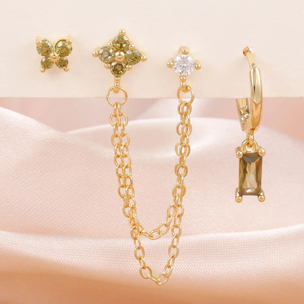 Zodiac Birthstone Earrings Set for Everyday Celestial Style