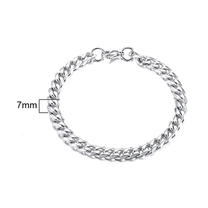 Chain bangle bracelet, minimalist modern link jewelry for everyday wear