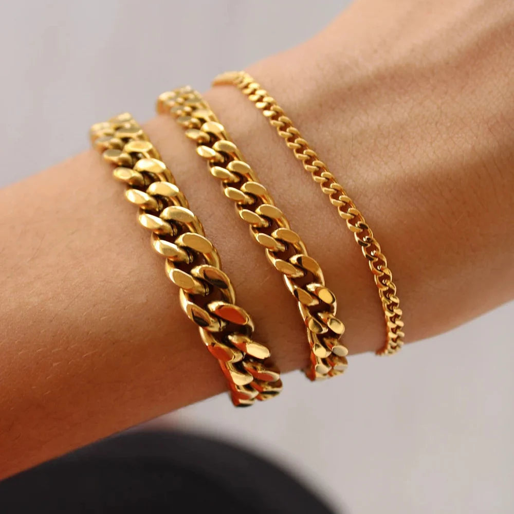Chain bangle bracelet, minimalist modern link jewelry for everyday wear