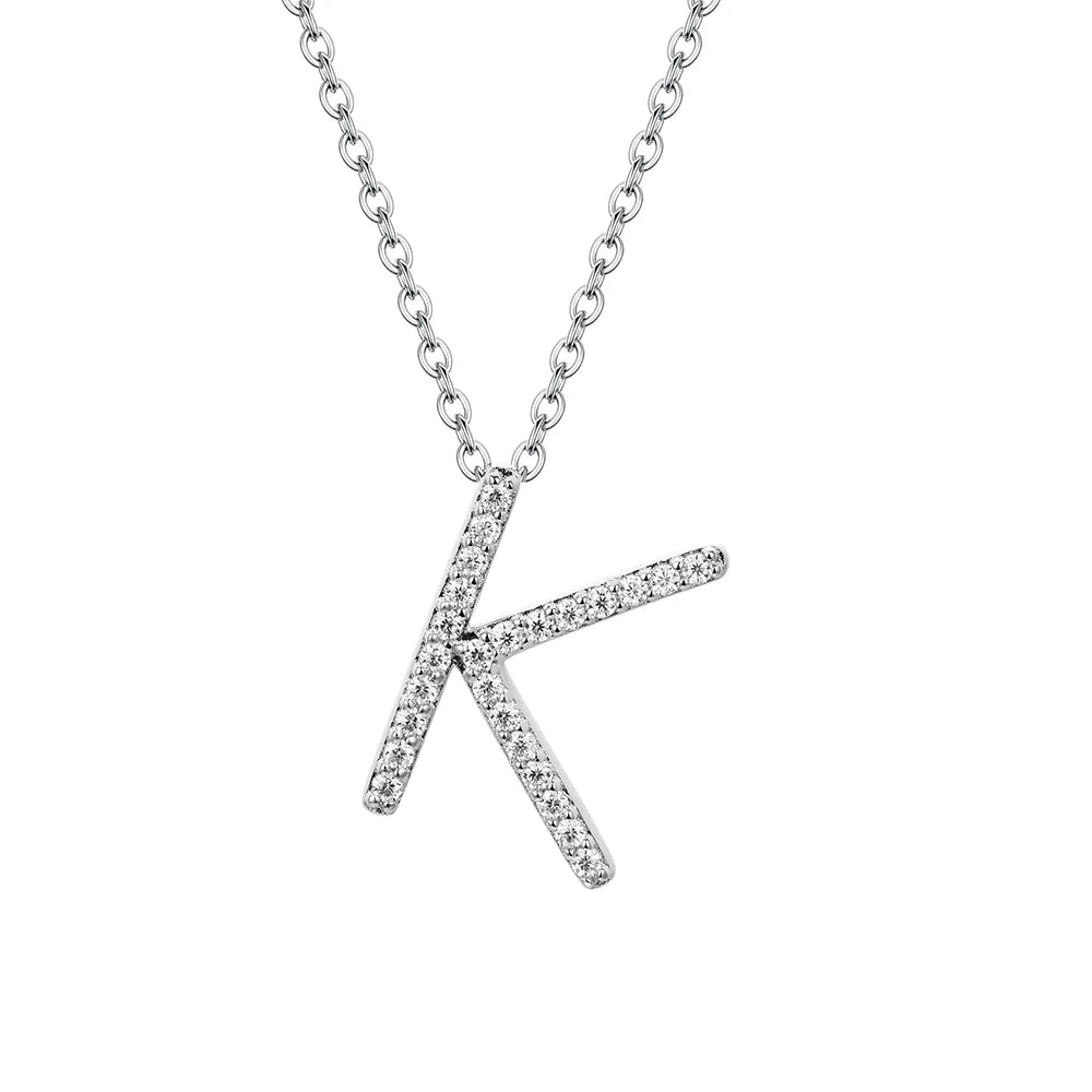 VVS1 D Moissanite Letters Pendant Necklace for Women