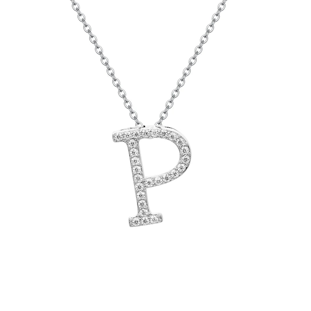 VVS1 D Moissanite Letters Pendant Necklace for Women