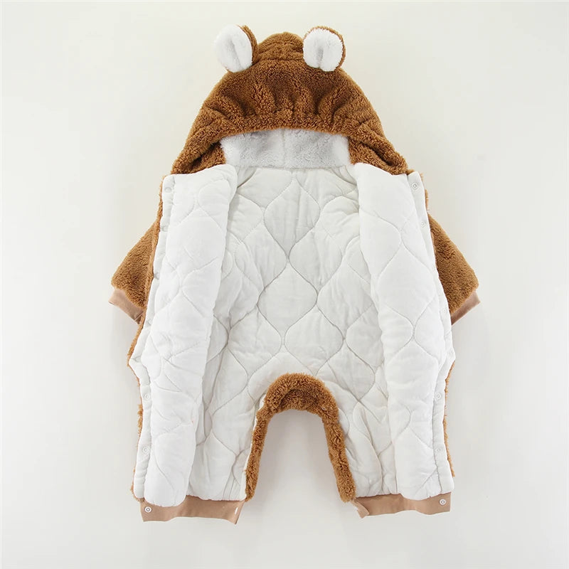 Winter Hooded Baby Romper with Cute Ears