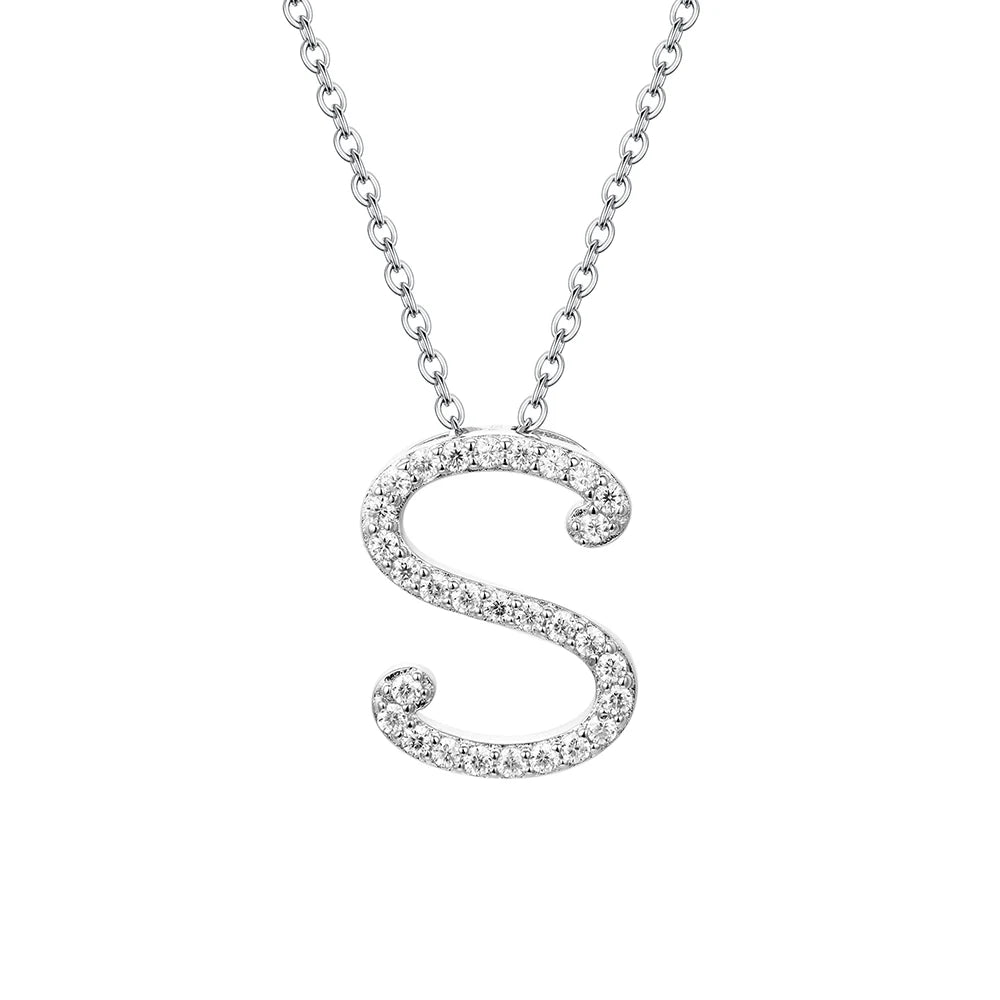 VVS1 D Moissanite Letters Pendant Necklace for Women