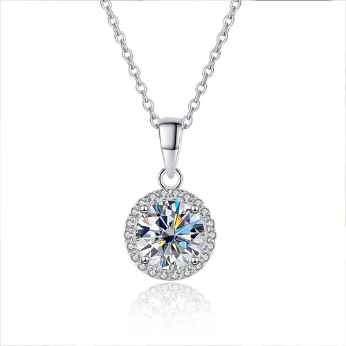 1CT Moissanite Diamond Pendant Necklace for Women