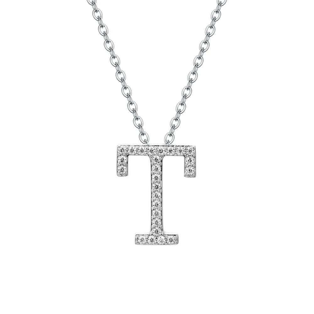 VVS1 D Moissanite Letters Pendant Necklace for Women