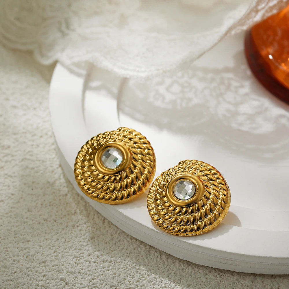 Three-Layer Textured Knot Earrings for Women