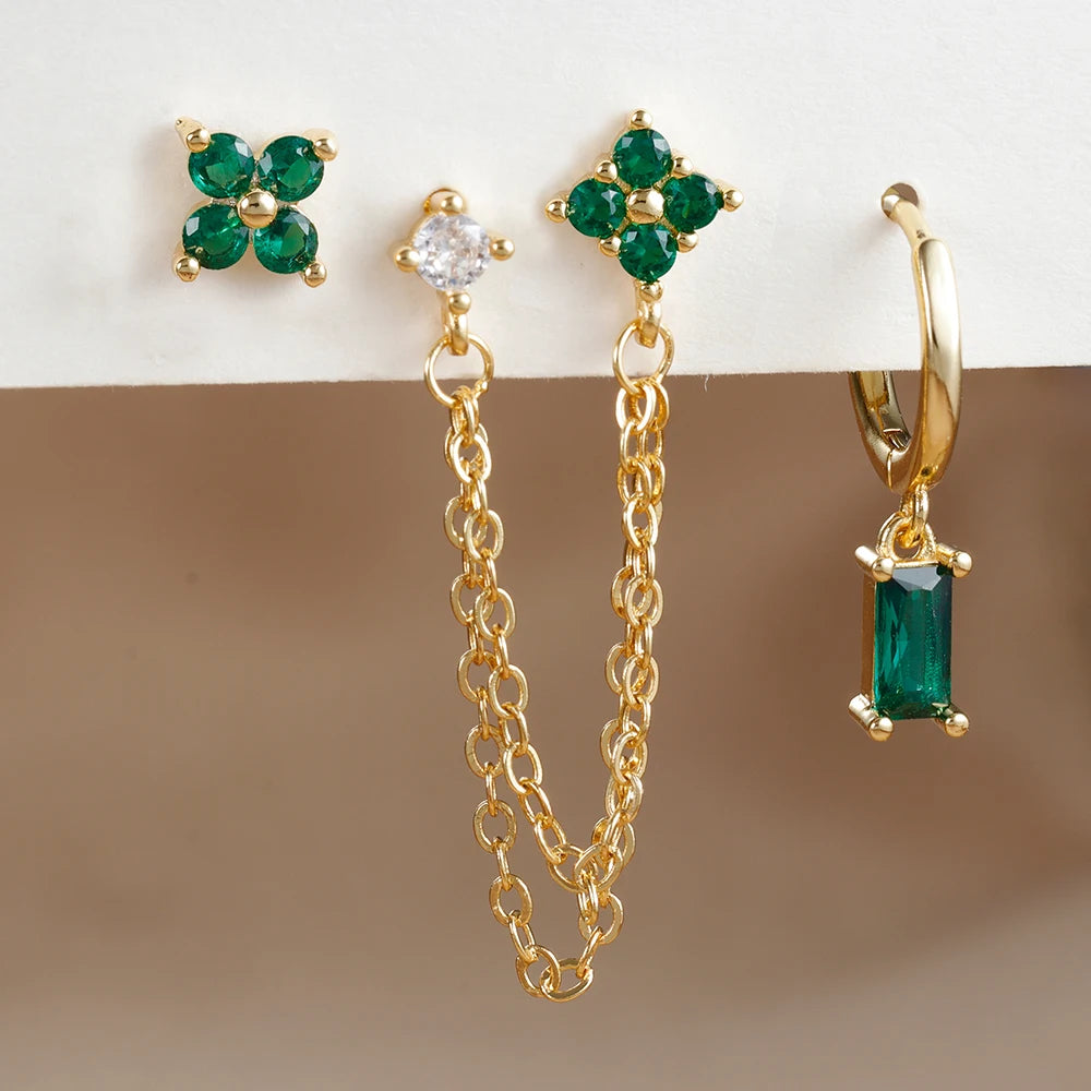 Zodiac Birthstone Earrings Set for Everyday Celestial Style