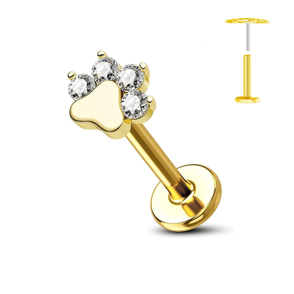 Titanium Flower Stud Piercing Earring for Sensitive Skin