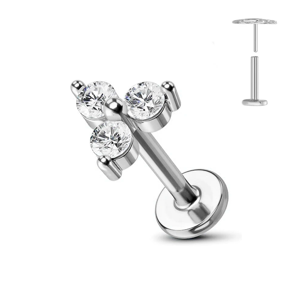 Titanium Flower Stud Piercing Earring for Sensitive Skin