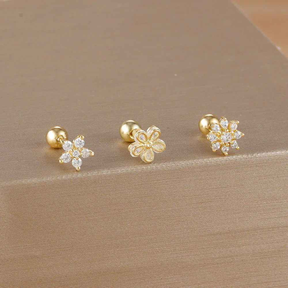3PCS Crown Stud Earring Set for Women
