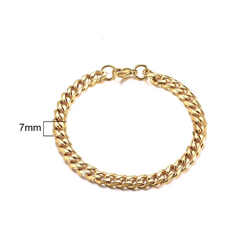 Chain bangle bracelet, minimalist modern link jewelry for everyday wear