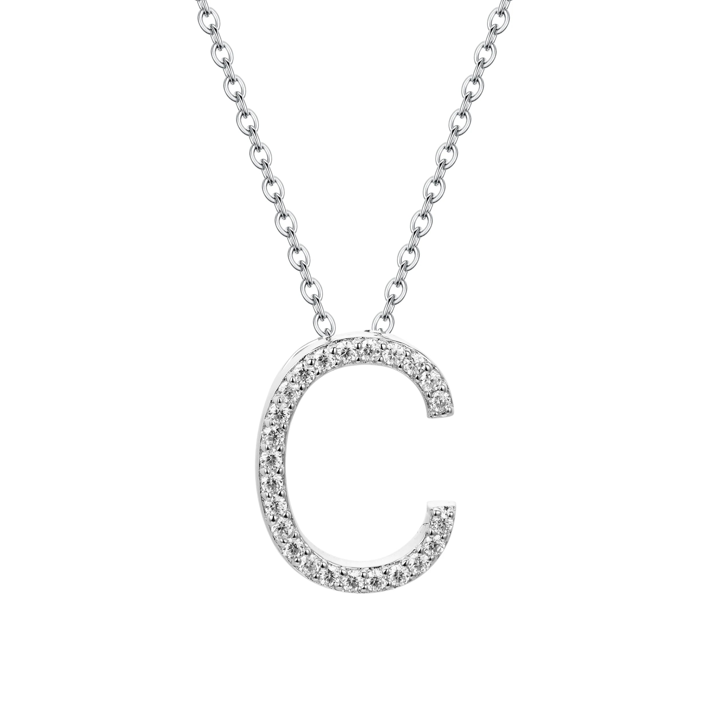 VVS1 D Moissanite Letters Pendant Necklace for Women