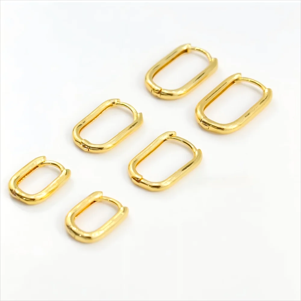 Minimalist huggie square hoop earrings, modern geometric everyday jewelry