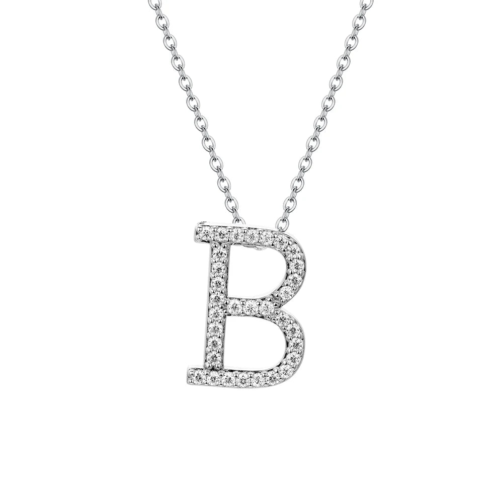 VVS1 D Moissanite Letters Pendant Necklace for Women