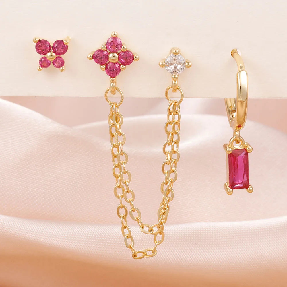 Zodiac Birthstone Earrings Set for Everyday Celestial Style