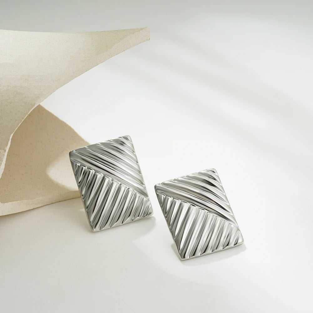 Three-Layer Textured Knot Earrings for Women