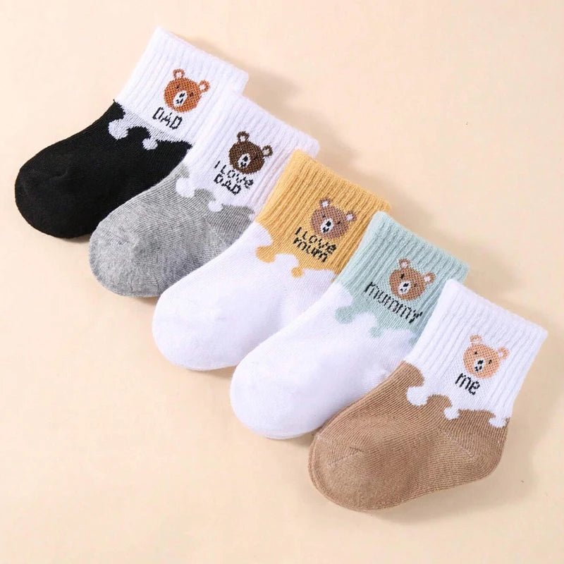 5 Pairs Baby Ankle Socks for Boys & Girls