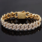 14mm cuban link chain bracelet, bold stainless steel hip hop jewelry
