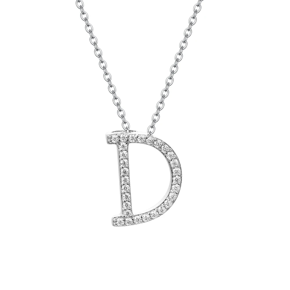 VVS1 D Moissanite Letters Pendant Necklace for Women
