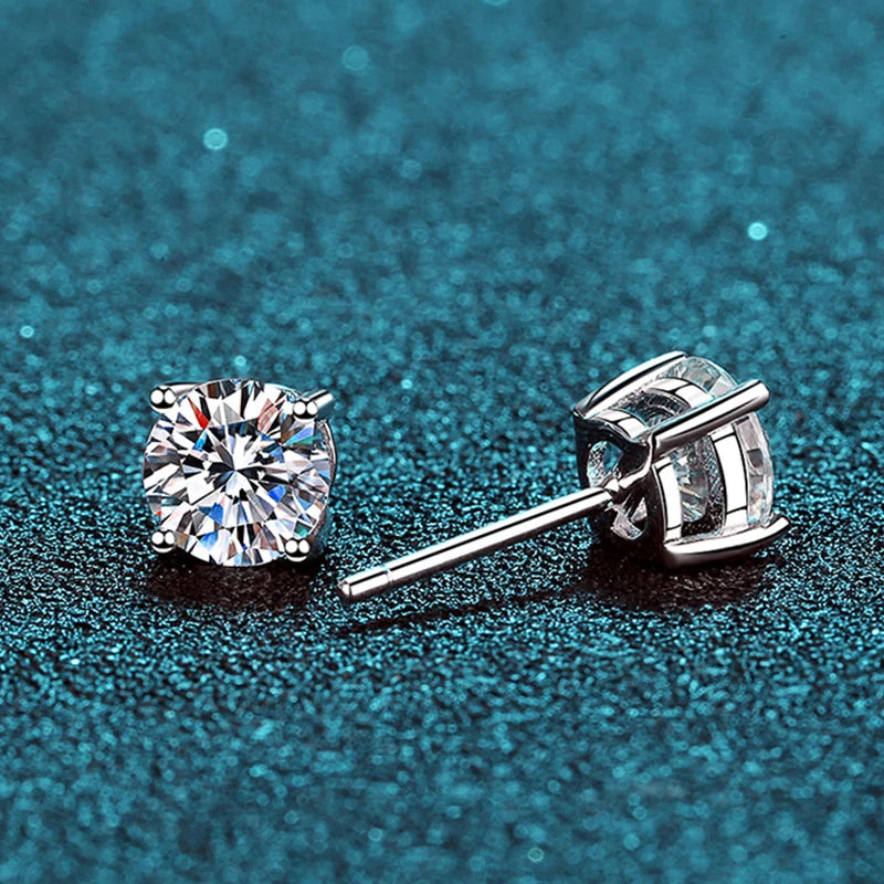 925 Sterling Silver 2.0ct Moissanite Stud Earrings for Women