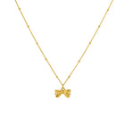 Dainty Bow Pendant Necklace-soristyle