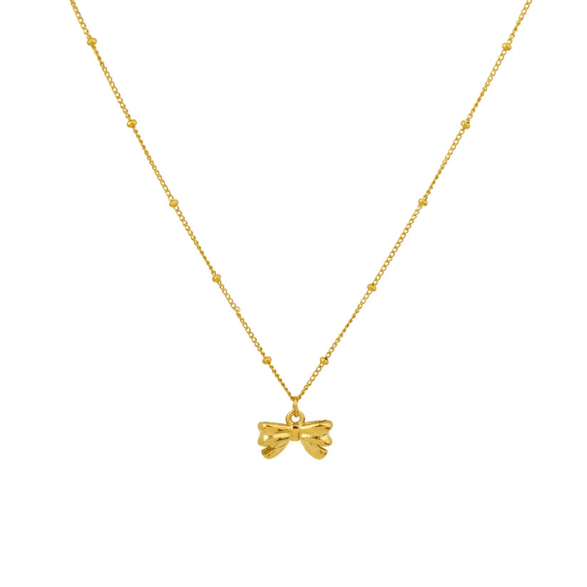 Dainty Bow Pendant Necklace-soristyle