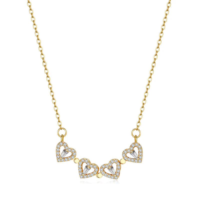 Four-Leaf Clover Hearts Necklace