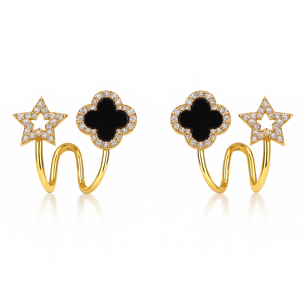 Four-Leaf Clover Earrings-soristyle