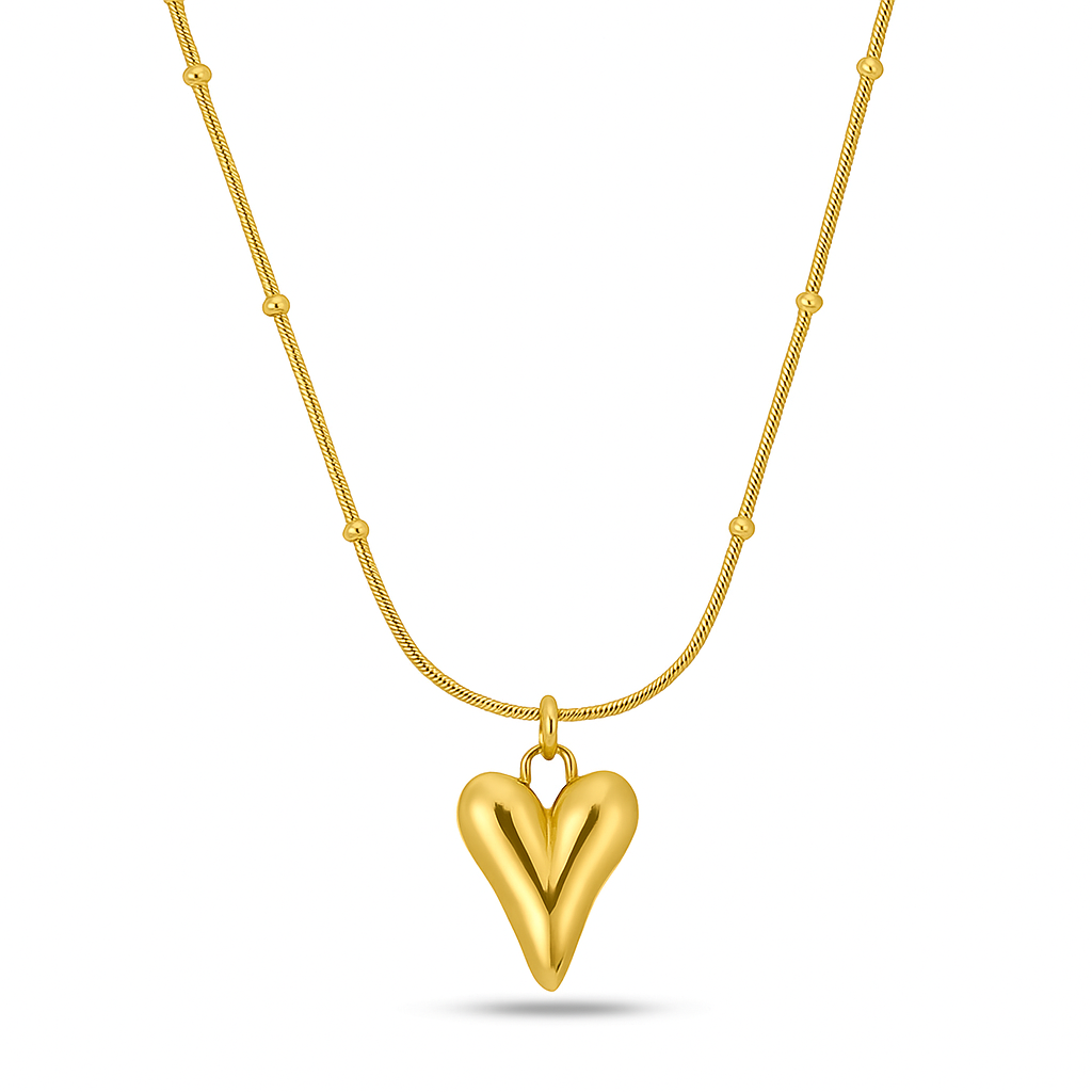 Heart Ball Pendant Necklace Dainty Love Charm Jewelry Gift