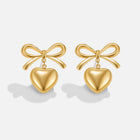 Mary Bow Heart Drop Earrings..