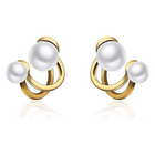 Double Pearl Stud Earring-soristyle
