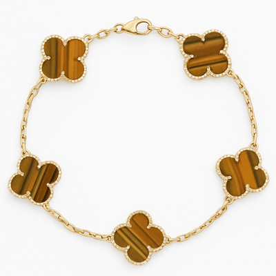 Tiger Eye Clover Bracelet