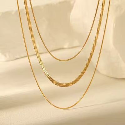 Triple Layer Snake Chain Necklace