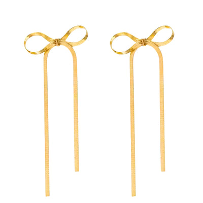 Golden Bow Knot Drop & Dangle Earrings